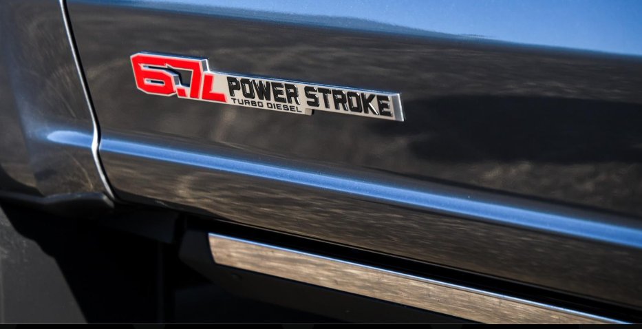 6.7L Power Stroke diesel badge on a Ford Super Duty