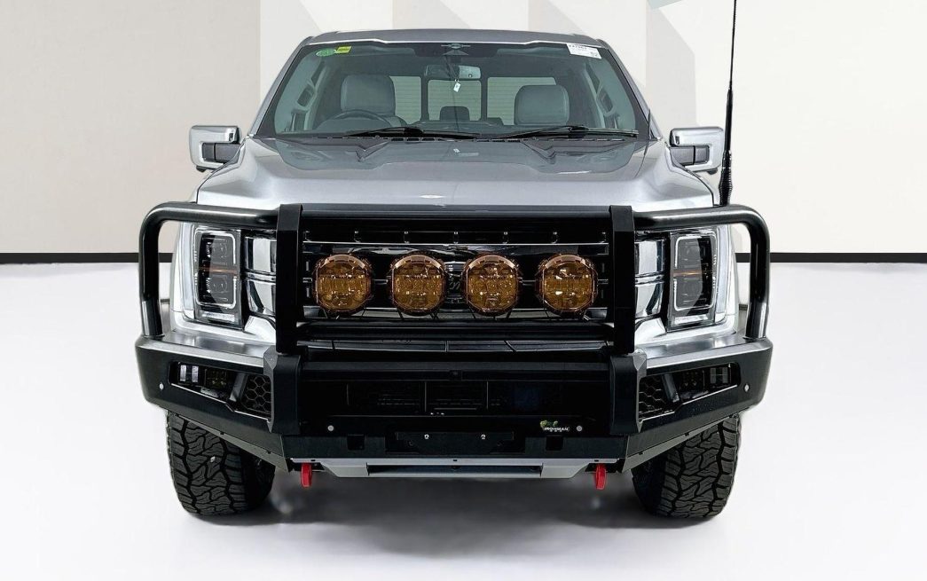 Ford F-250 fitted with a bull bar and driving lights